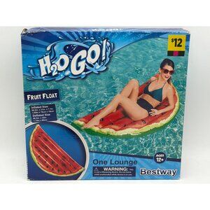 H2O Go! Inflatable Watermelon Fruit Float Pool & Beach Lounge Vinyl 66.5x31x7.1i